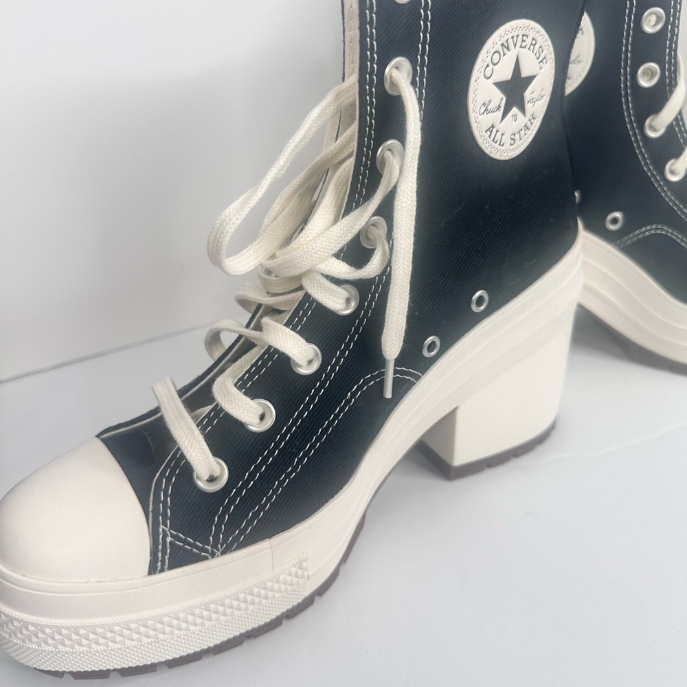 NWOT Converse Chuck 70 De Luxe Heel High Top Black Egret Platform Women’s sz 10 - Picture 6 of 13